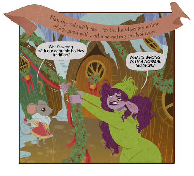 Obviously it's not just her. Only a fool would attack a town singled-handedly! Her coal golems and nutcracker robot constructs are just off-screen wrecking up the place. And it's that tight theming that really lets you know how much she hates the holidays. 